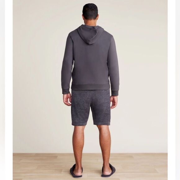 Barefoot Dreams Mens Pima Cotton Fleece Zip Hoodie in Carbon Gray Small NWT - Picture 3 of 6